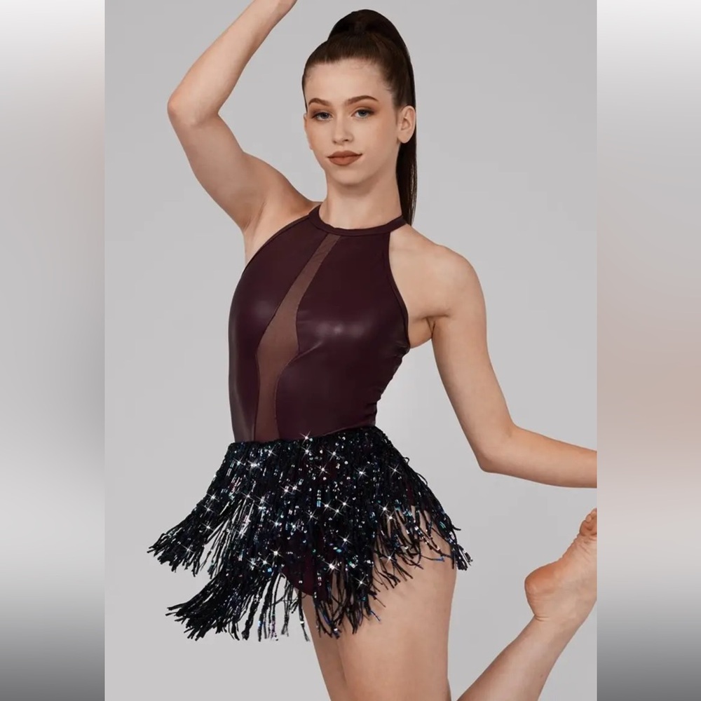 Weissman Elite Pleather Sequin Fringe Dress Costume NEW Size Adult Medium